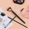 lometer 3Pcs Duo Eyebrow Brush and Spoolie & Eyelash Comb Curlers & Steel Brow Brush Comb Makeup Grooming Tool
